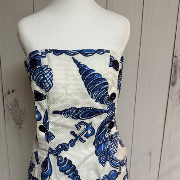 Lilly Pulitzer Vanna Strapless Dress 8 Fallin In Love Jacquard EUC - Picture 2 of 12